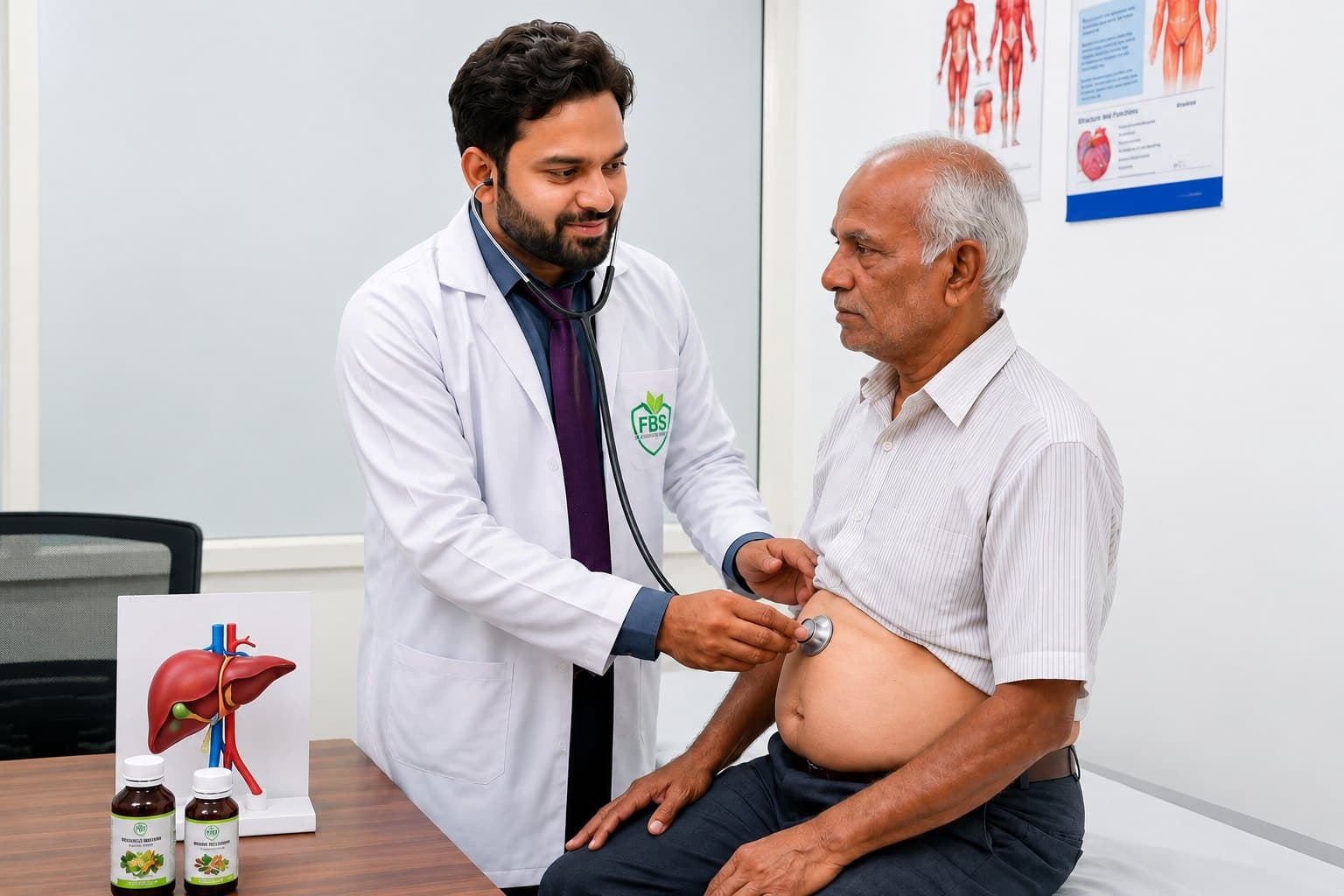 A practitioner listening to a patient during a consultation